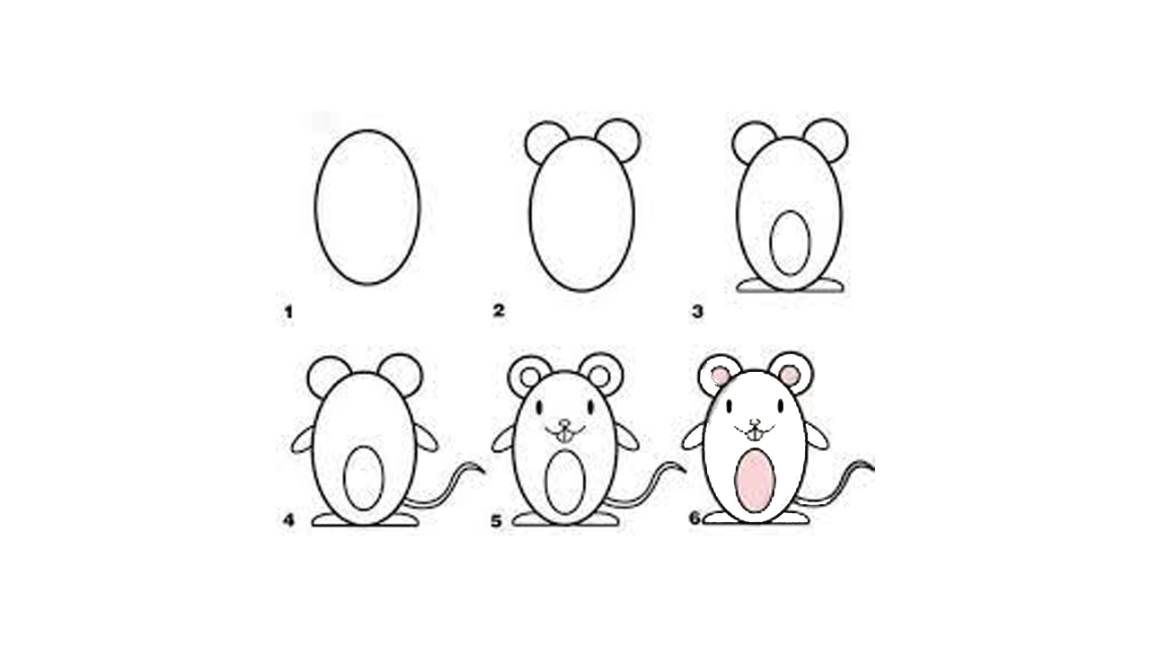 Cómo dibujar un ratón, paso a paso.