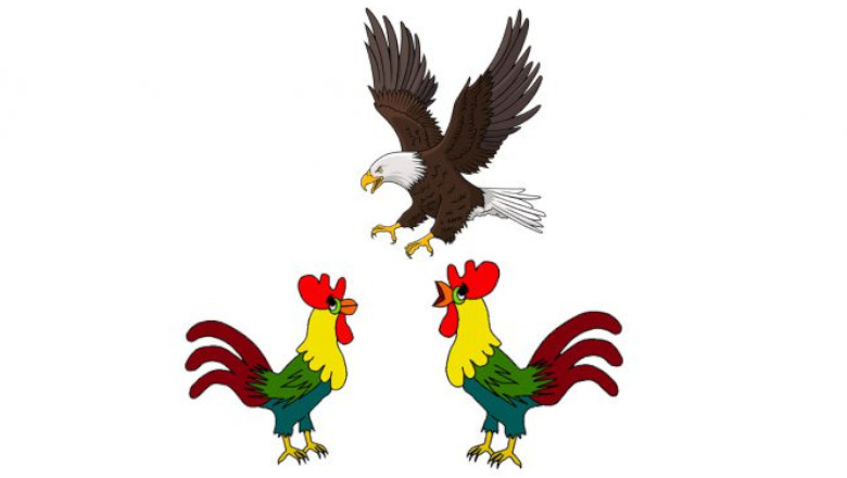 El águila y los gallos, Fábulas