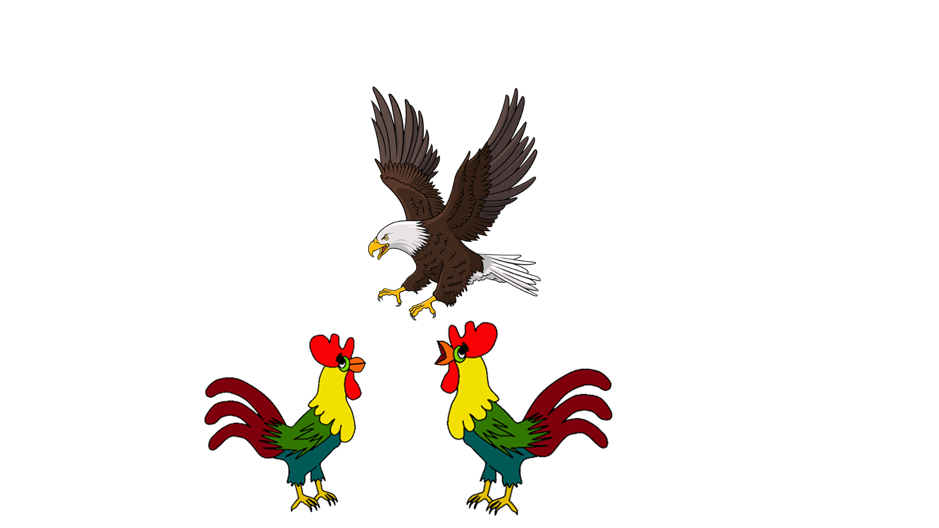 El águila y los gallos, por Belencribs